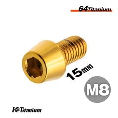 チタン製 テーパーボルト M8×15 全ネジ 【ゴールド】