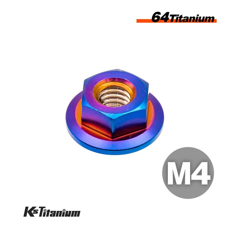 64チタン製 フランジナット m4 P0.7【焼き色】