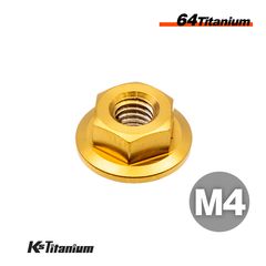 64チタン製 フランジナット m4 P0.7【ゴールド】