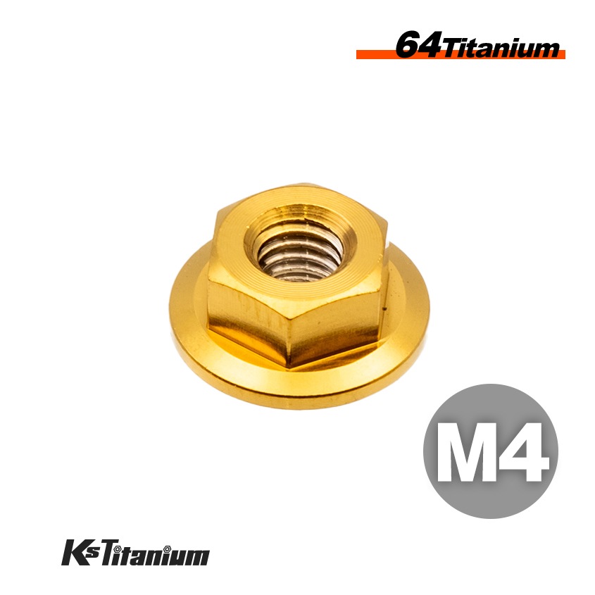 64チタン製 フランジナット m4 P0.7【ゴールド】