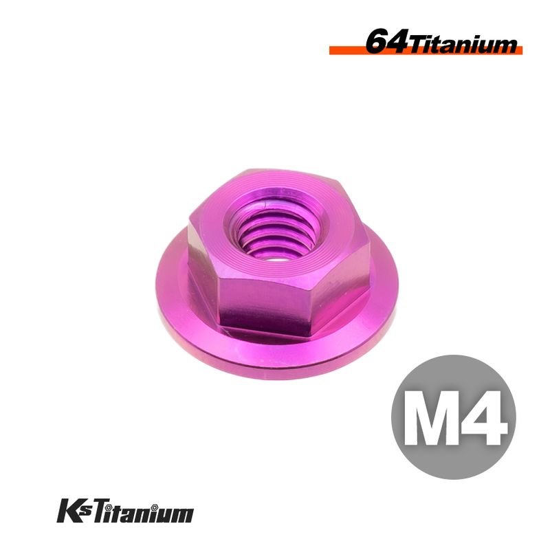 64チタン製 フランジナット m4 P0.7【パープル】