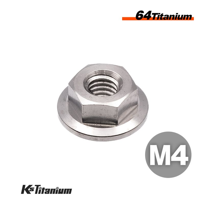 64チタン製 フランジナット m4 P0.7【チタン無垢色】