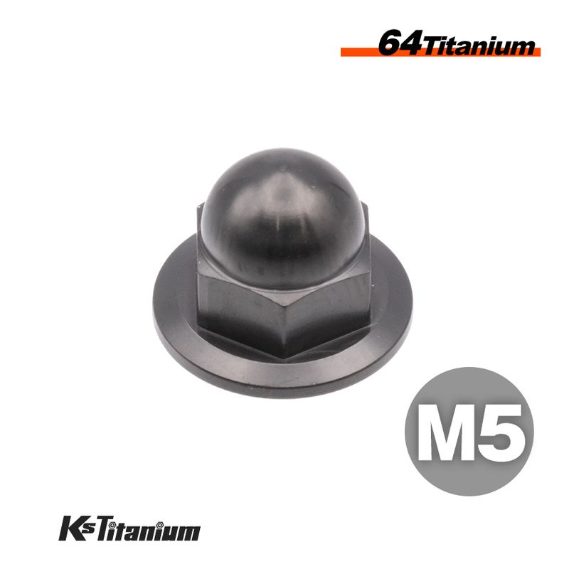 64チタン製 フランジキャップナット m5 P0.8【ブラック】