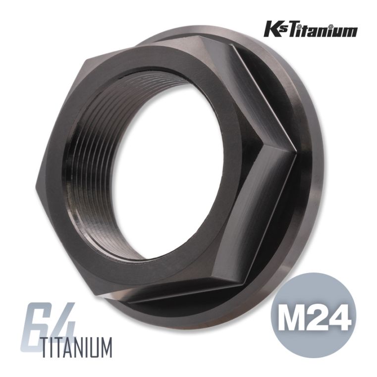 64チタン製 フランジナット M24 P1.00【ブラック】 | チタンボルト,ブラック,ナット/ワッシャー/カラー | Ksgarage