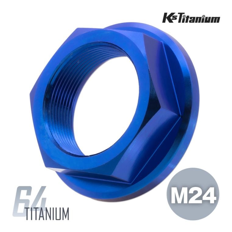64チタン製 フランジナット M24 P1.00【ブルー】