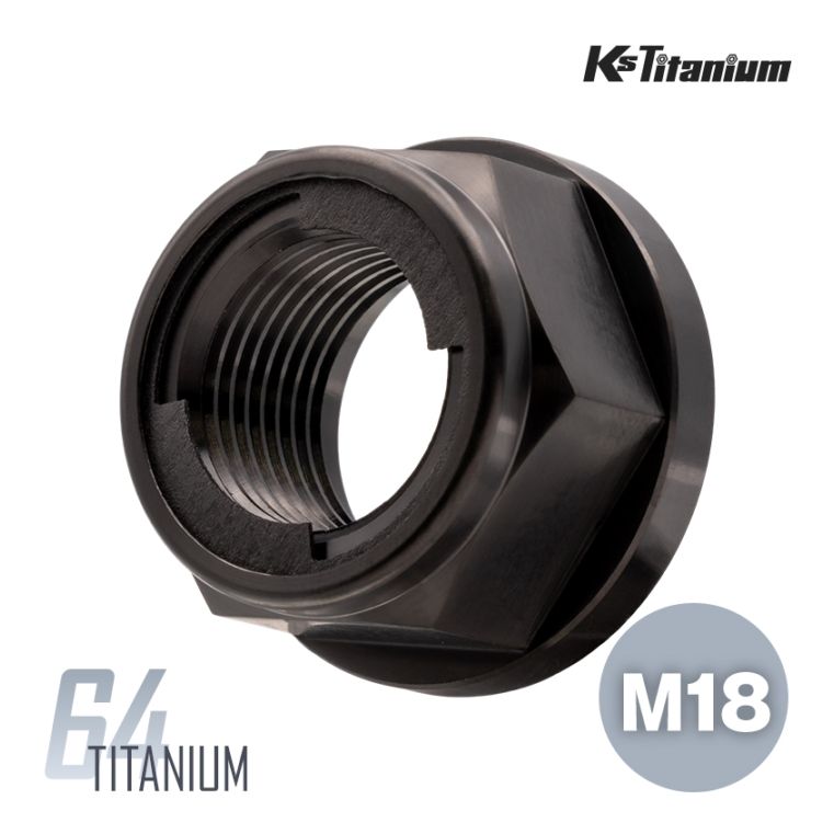 64チタン製 リアアクスルナット セルフロックナット M18 P1.50 【ブラック】