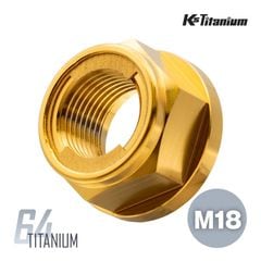 64チタン製 リアアクスルナット セルフロックナット M18 P1.50 【ゴールド】