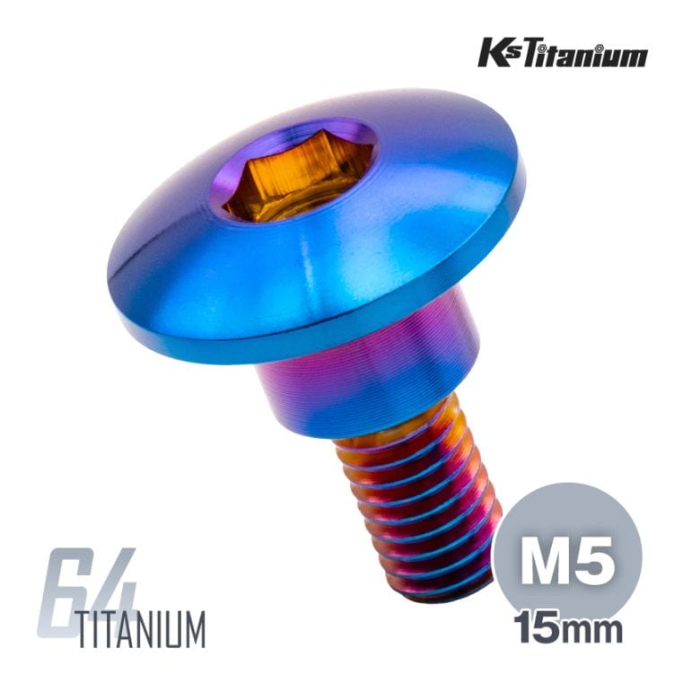 64チタン製 アッパーカウル カウルボルト M5×15 (08mm×06mm段付き) P0.8 【焼き色】