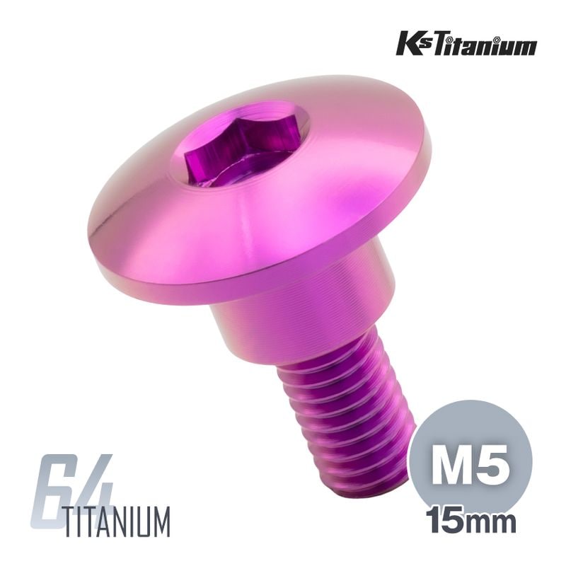 64チタン製 アッパーカウル カウルボルト M5×15 (08mm×06mm段付き) P0.8 【パープル】