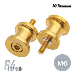64チタン製 リアスタンドフック 2個セット 取付径M6 【ゴールド】