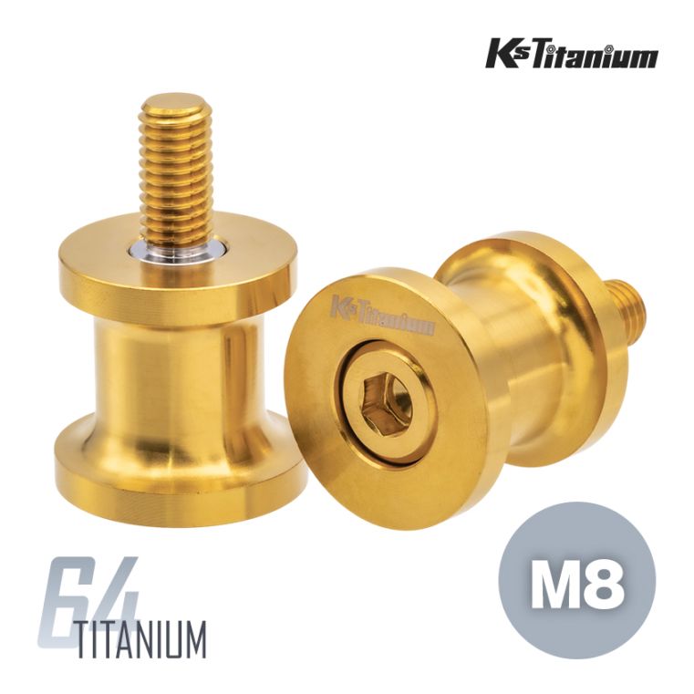 64チタン製 リアスタンドフック 2個セット 取付径M8 【ゴールド】
