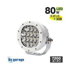 LEDサーチライト 80w スポット / 拡散 照射切替レンズ付き DC12v / 24v 対応 【SUS316製ボルト交換済み マリン仕様モデル】