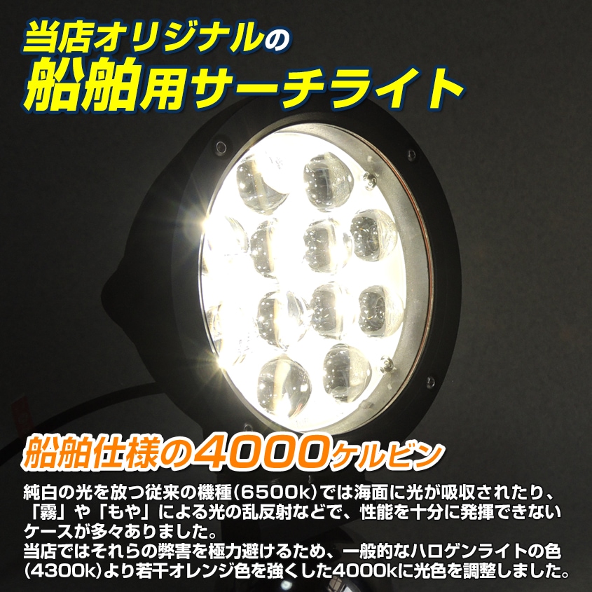 LEDサーチライト 60w 4000k 昼白色 スポット配光 DC12v/24v 対応 (配光