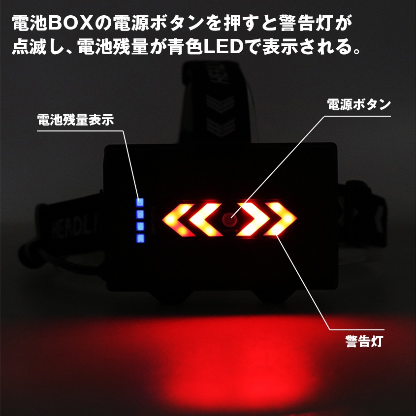 LEDヘッドライト ズーム機能 手元用COBライト 搭載 1800LM 大光量タイプ (リチウム電池3本セット)