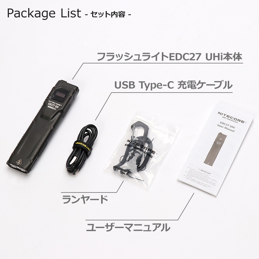 NITECORE 薄型 軽量 LED ハンドライト 最大出力 3100ルーメン