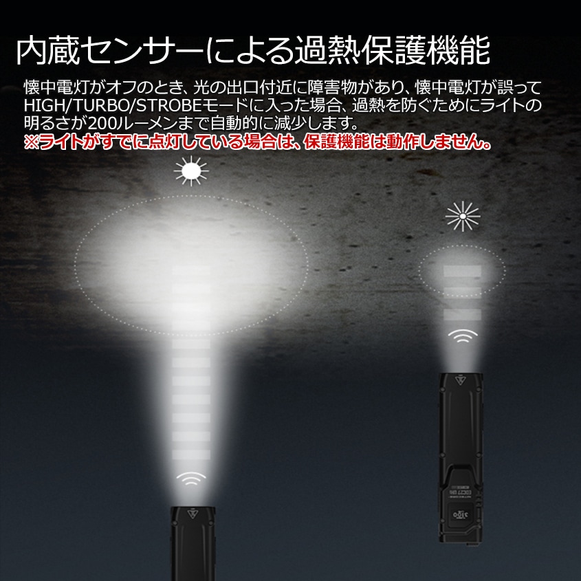 NITECORE 薄型 軽量 LED ハンドライト 最大出力 3100ルーメン