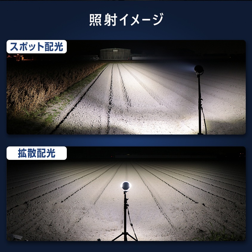 LEDサーチライト 80w スポット / 拡散 照射切替レンズ付き DC12v / 24v 対応 【SUS316製ボルト交換済み マリン仕様モデル】