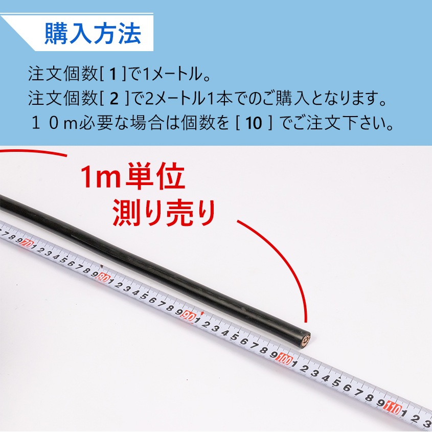 【1m単位 切り売り】 マリン仕様 錫メッキ バッテリーケーブル 1AWG 【38sq】 PVC被覆 黒色 (許容電流:最大190Aまで)