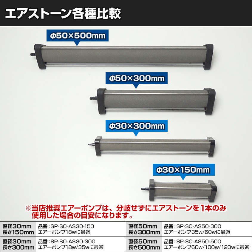 いぶき エアストーン 直径50×300 粒度#150 微粒泡タイプ