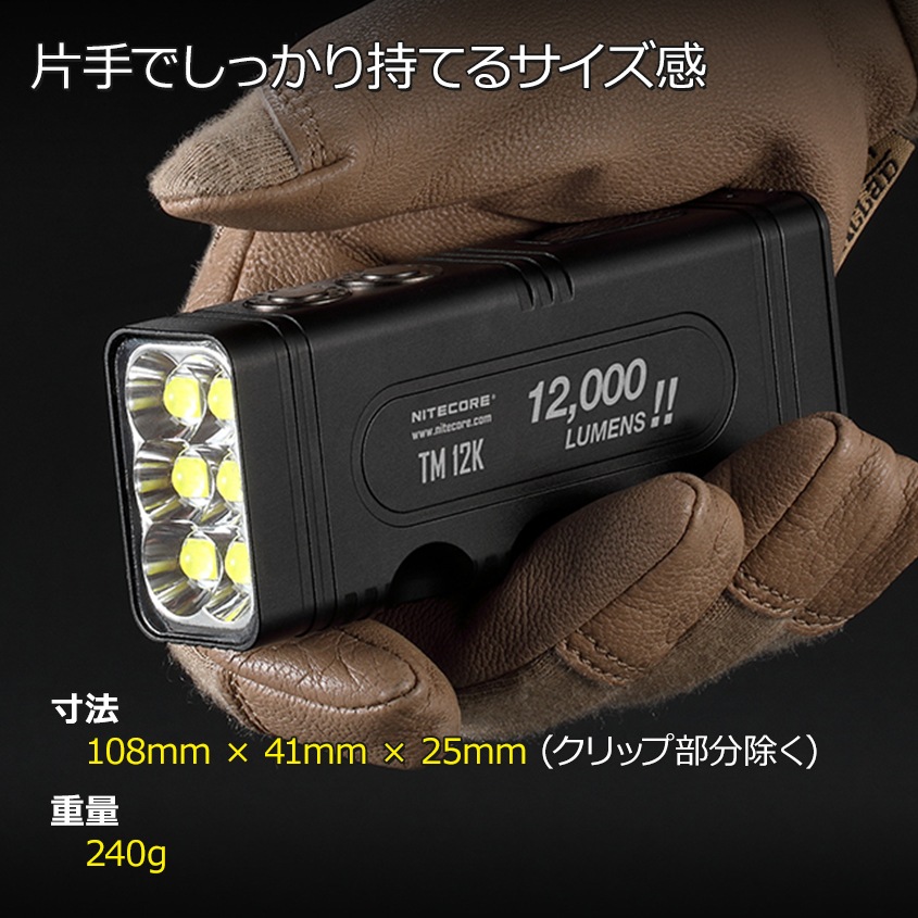 NITECORE 高輝度 LED ハンドライト 最大出力 12000ルーメン