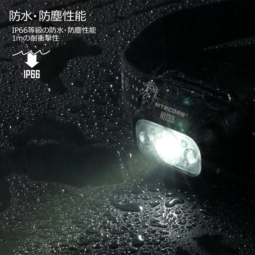 NITECORE ヘッドライト 充電式 NU33 700ルーメン 赤色LED付き