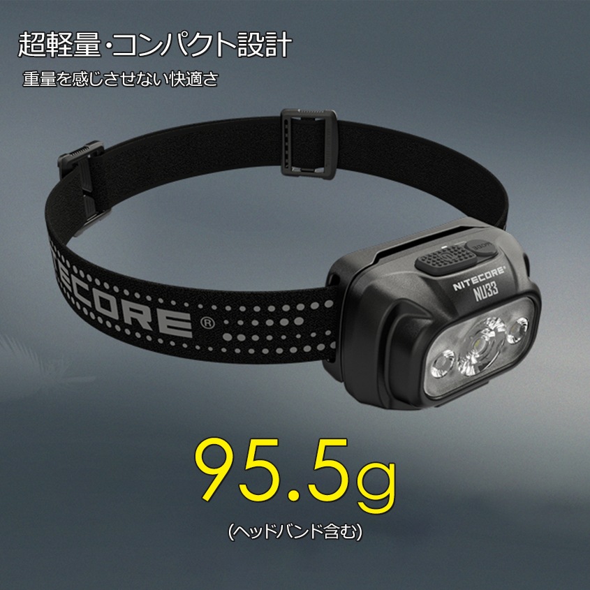 NITECORE ヘッドライト 充電式 NU33 700ルーメン 赤色LED付き