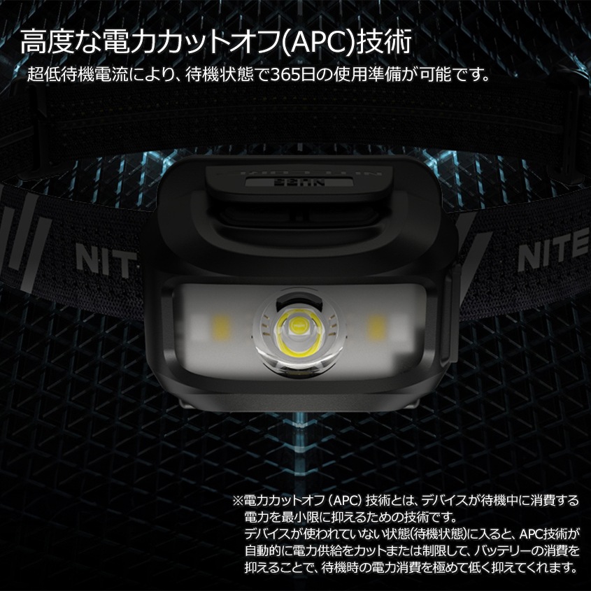 NITECORE NU35 ヘッドライト 充電式+単四電池 デュアルバッテリー 460ルーメン 赤色LED付き