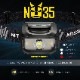 NITECORE NU35 ヘッドライト 充電式+単四電池 デュアルバッテリー 460ルーメン 赤色LED付き