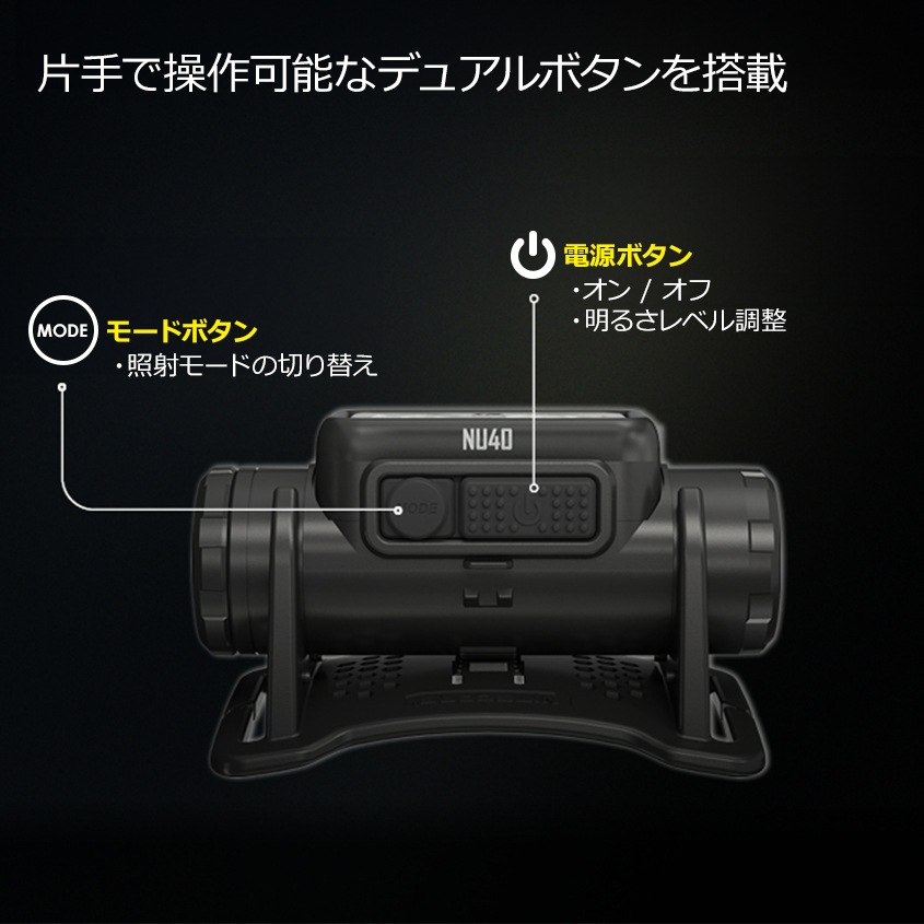 NITECORE NU40 充電式 ヘッドライト 1000ルーメン 赤色LED付き