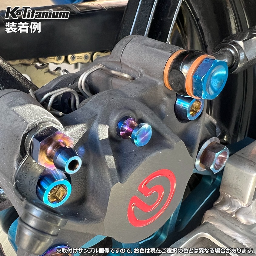 チタン製 ブレーキキャリパー パッドピン  4POT1ピン カニキャリパー用 brembo 【ブルー】