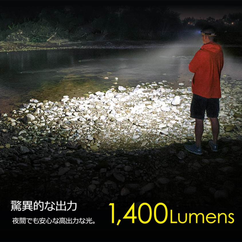 NITECORE NU43 充電式 ヘッドライト 1400ルーメン 赤色LED付き