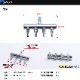 エアーポンプ用 ステンレス分岐ジョイント 4方向 入力側8mm 出力側4mm