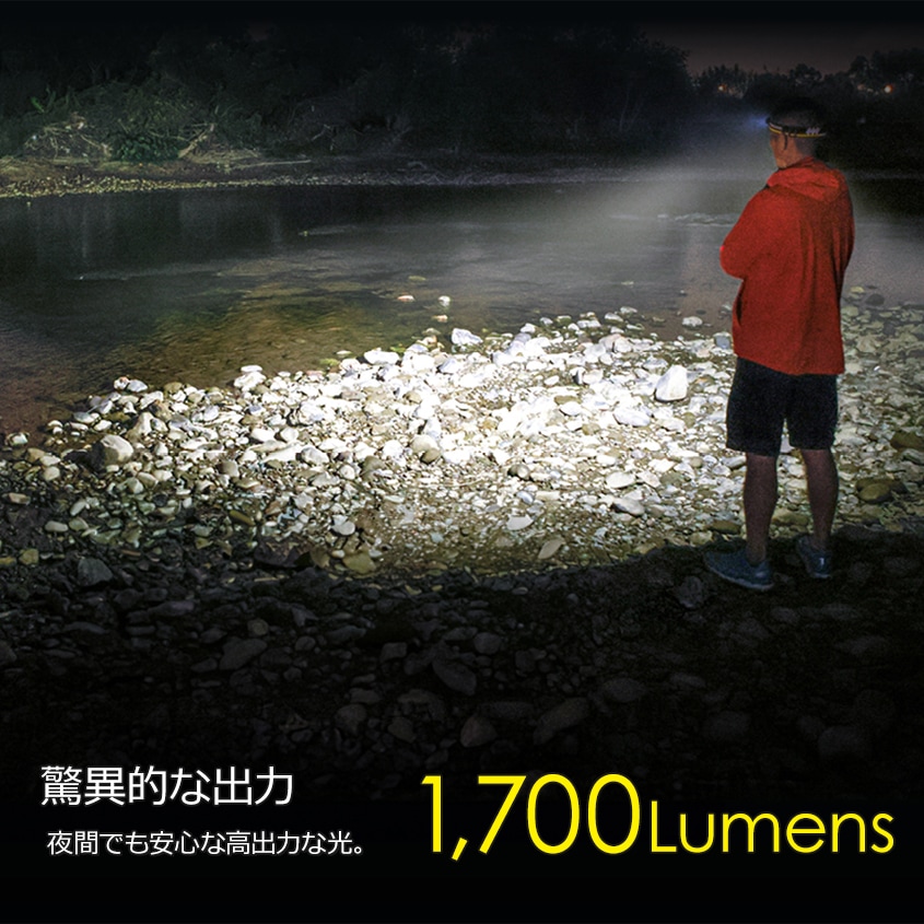 NITECORE NU45 充電式 ヘッドライト 1700ルーメン 赤色LED付き