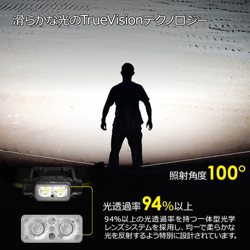 NITECORE NU45 充電式 ヘッドライト 1700ルーメン 赤色LED付き