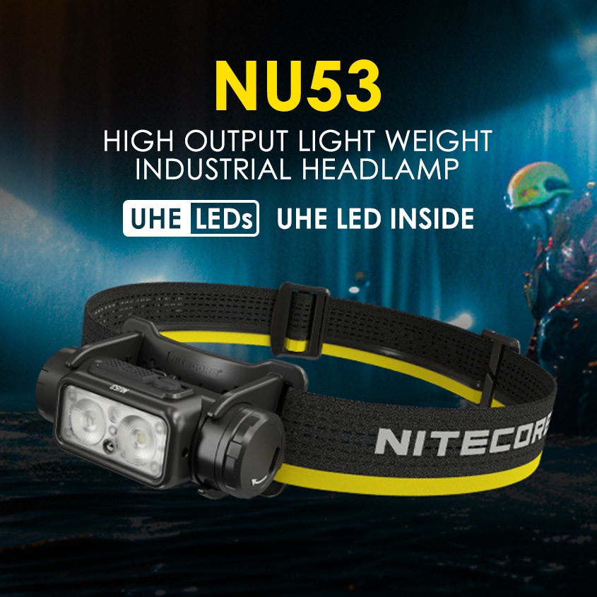 NITECORE NU53 充電式 ヘッドライト 1800ルーメン 赤色LED付き