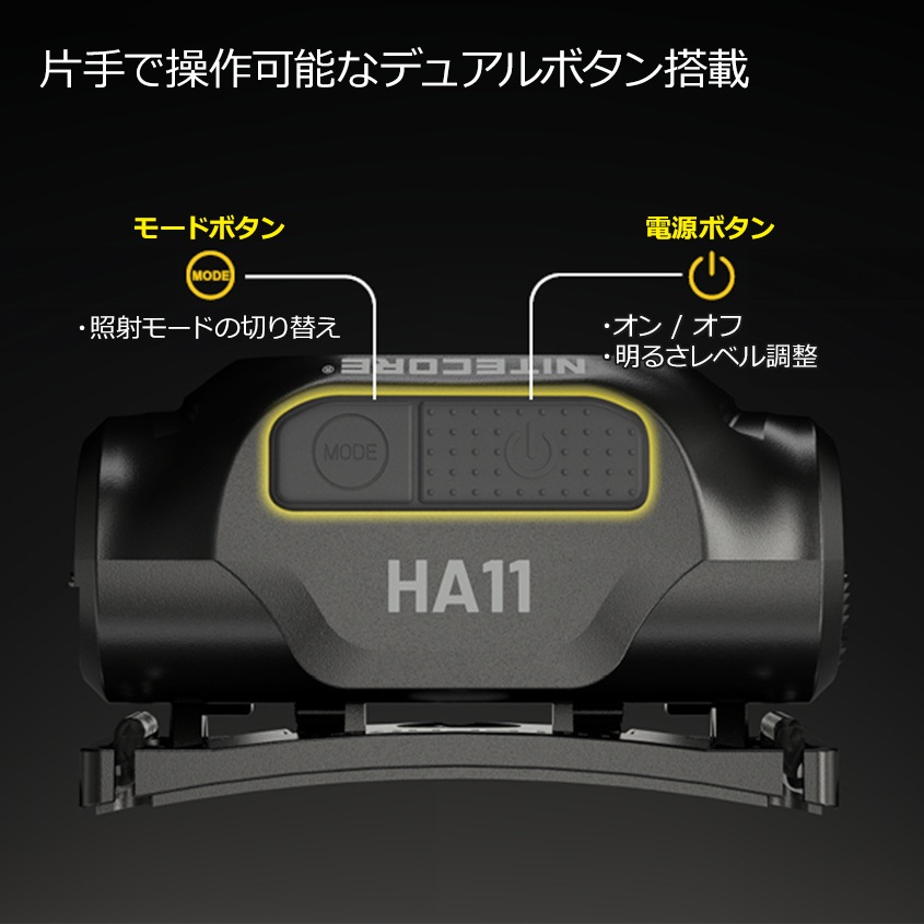 NITECORE HA11 単三電池式 ヘッドライト 240ルーメン 赤色LED付き