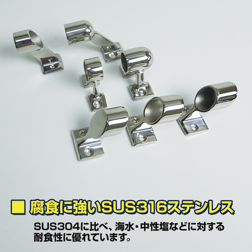 25mmパイプ用 ハンドレール パイプブラケット 中通し センター用 60