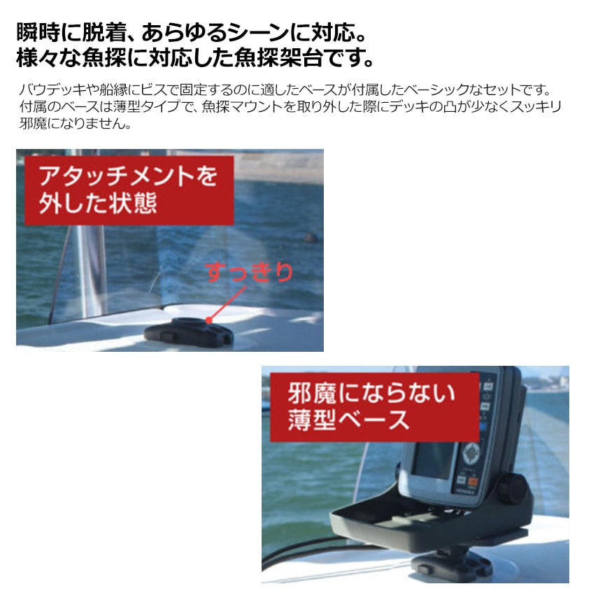 BMO Japan 魚探 取り付け 架台 マルチ 魚探マウント BMベース 付属