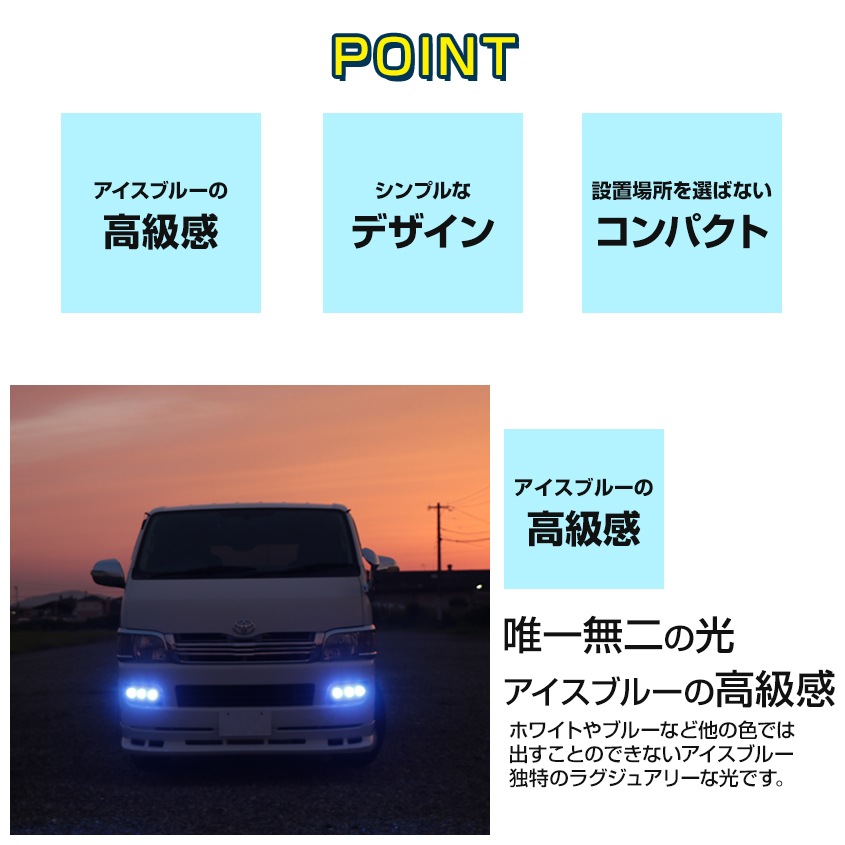 汎用型 フォグランプ 10w アイスブルー (配光タイプ:カットライン)