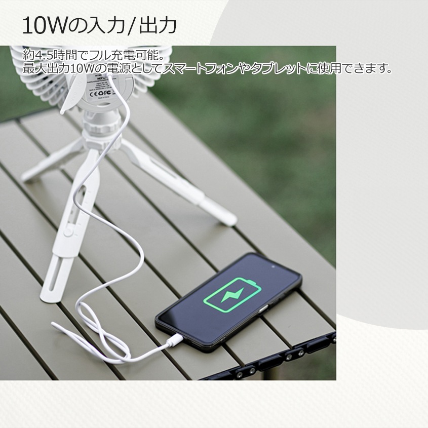 NITECORE NEF10 ポータブル 扇風機 LEDリングライト搭載 ホワイト