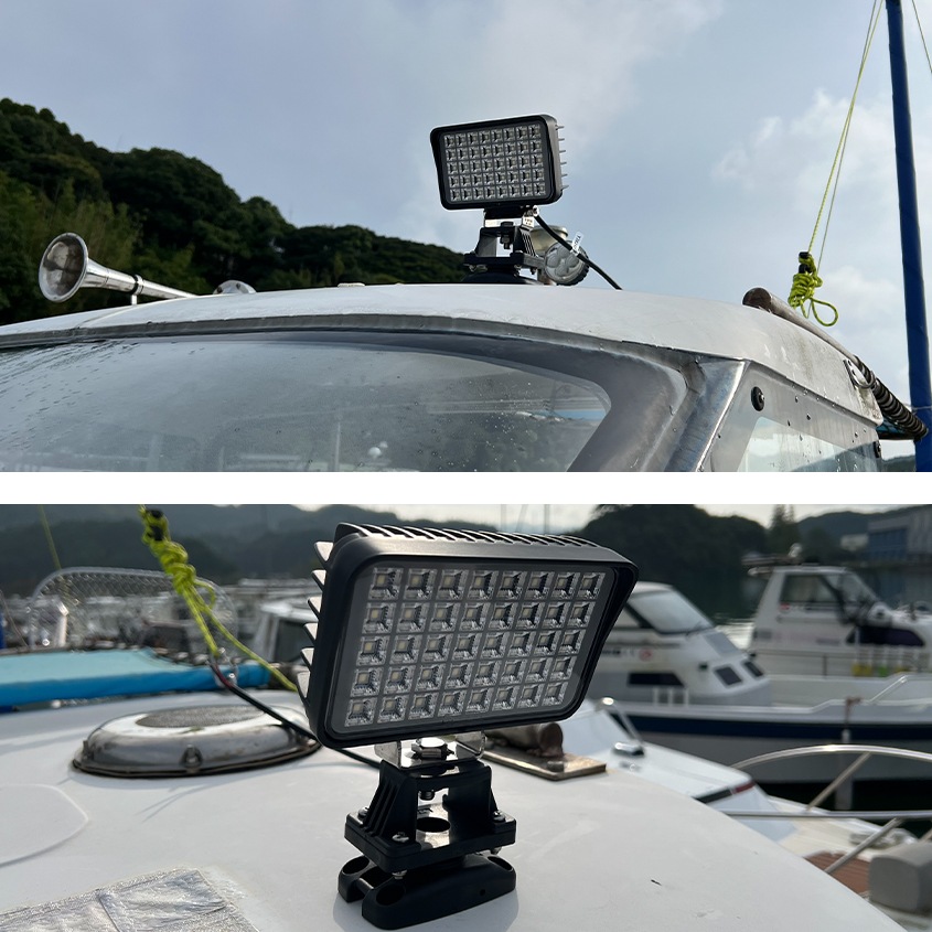 40w 作業灯 薄型投光器 6000k 超拡散配光 DC12v/24v 対応 SUS316 ステンレスステー仕様 (ホワイトボディ)