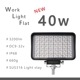 40w 作業灯 薄型投光器 6000k 超拡散配光 DC12v/24v 対応 SUS316 ステンレスステー仕様 (ホワイトボディ)