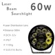 LEDサーチライト 60w レーザープロジェクター搭載 スポット 投光器 DC12v / 24v 対応 (照射距離約500m)