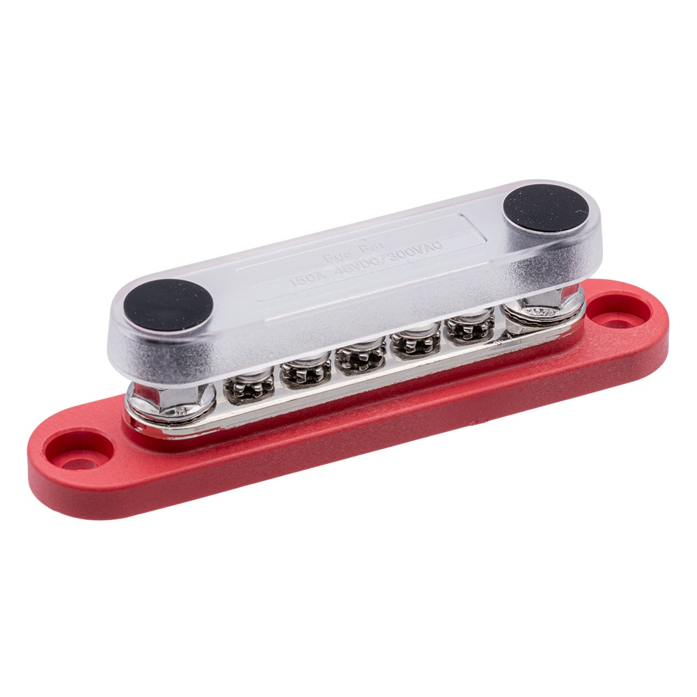 バスバーターミナル 150A DC48Vまで プラス 正極用 端子台（レッド）