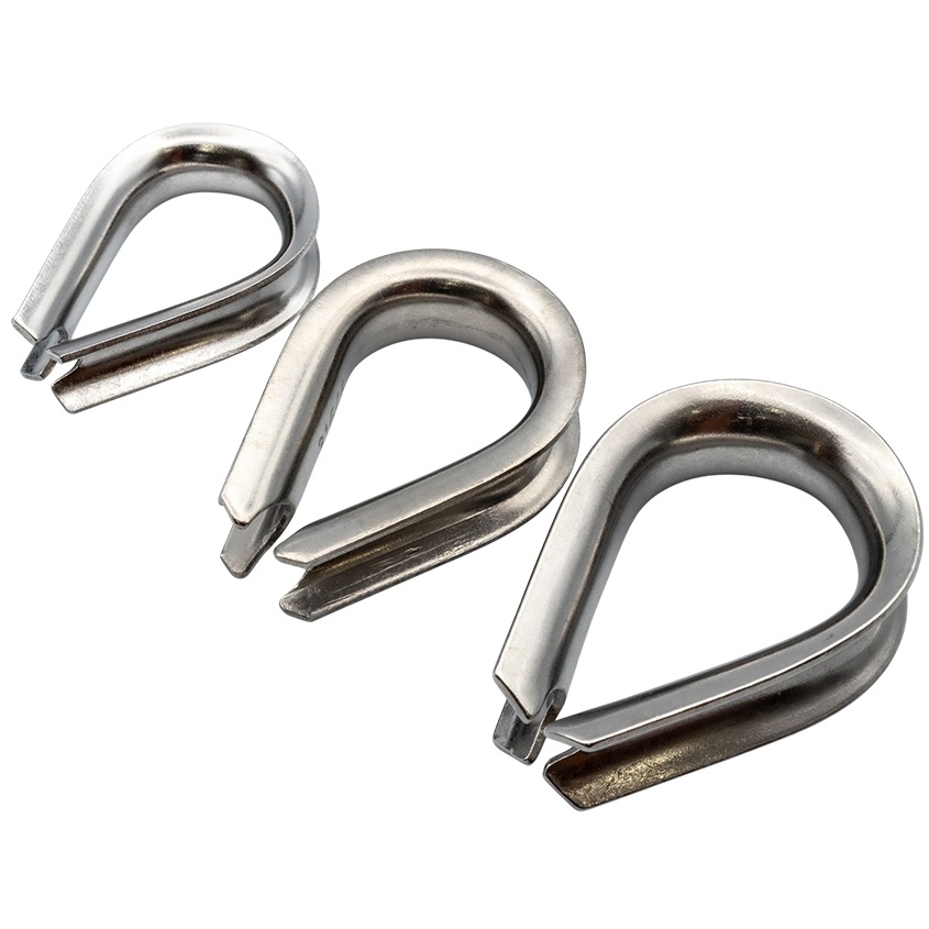 12mm ロープ用 ステンレスシンブル アイ金具 (マリングレードステンレス SUS316製)