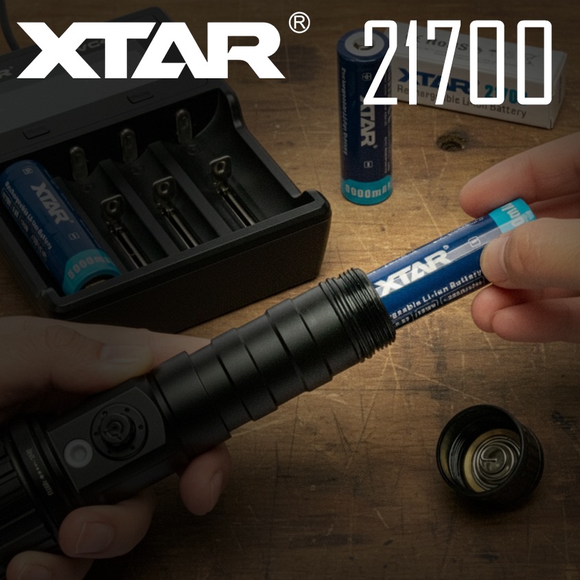 21700 5000ｍAh 3.6V リチウムイオン電池 保護回路搭載 PSE 認証品 ボタントップタイプ 【XTAR 正規代理店】