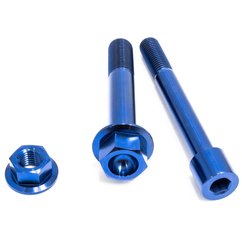 HONDA NSR250R専用 チタンボルトセット ブルー エンジン ストッパー