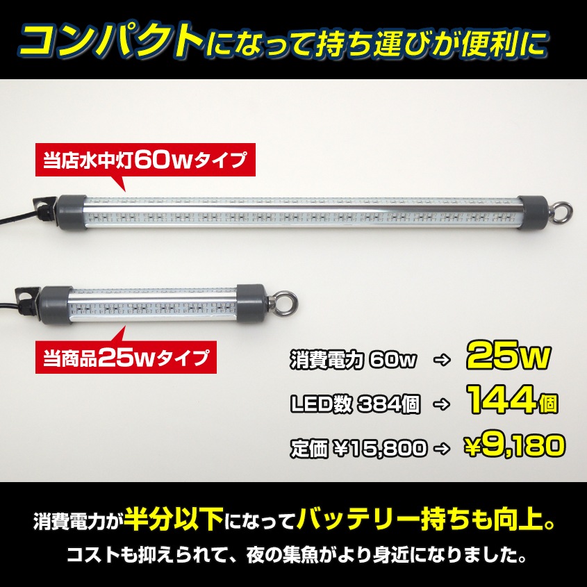 DC12v専用 水中集魚灯 25w ブルー