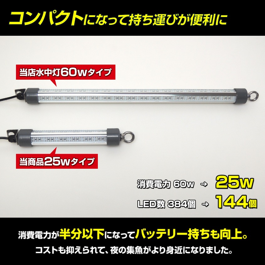 DC12v専用 水中集魚灯 25w ホワイト