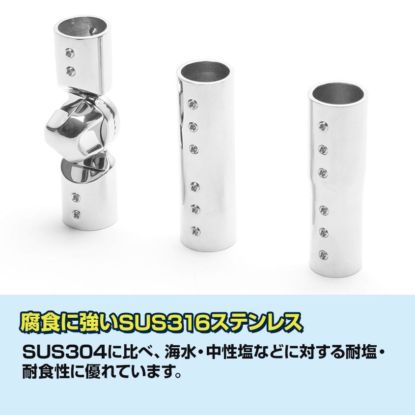 25mm 32mm パイプ用 ストレート 異径ジョイント 25mmから32mm 変換アダプター (マリングレードステンレス SUS316製)
